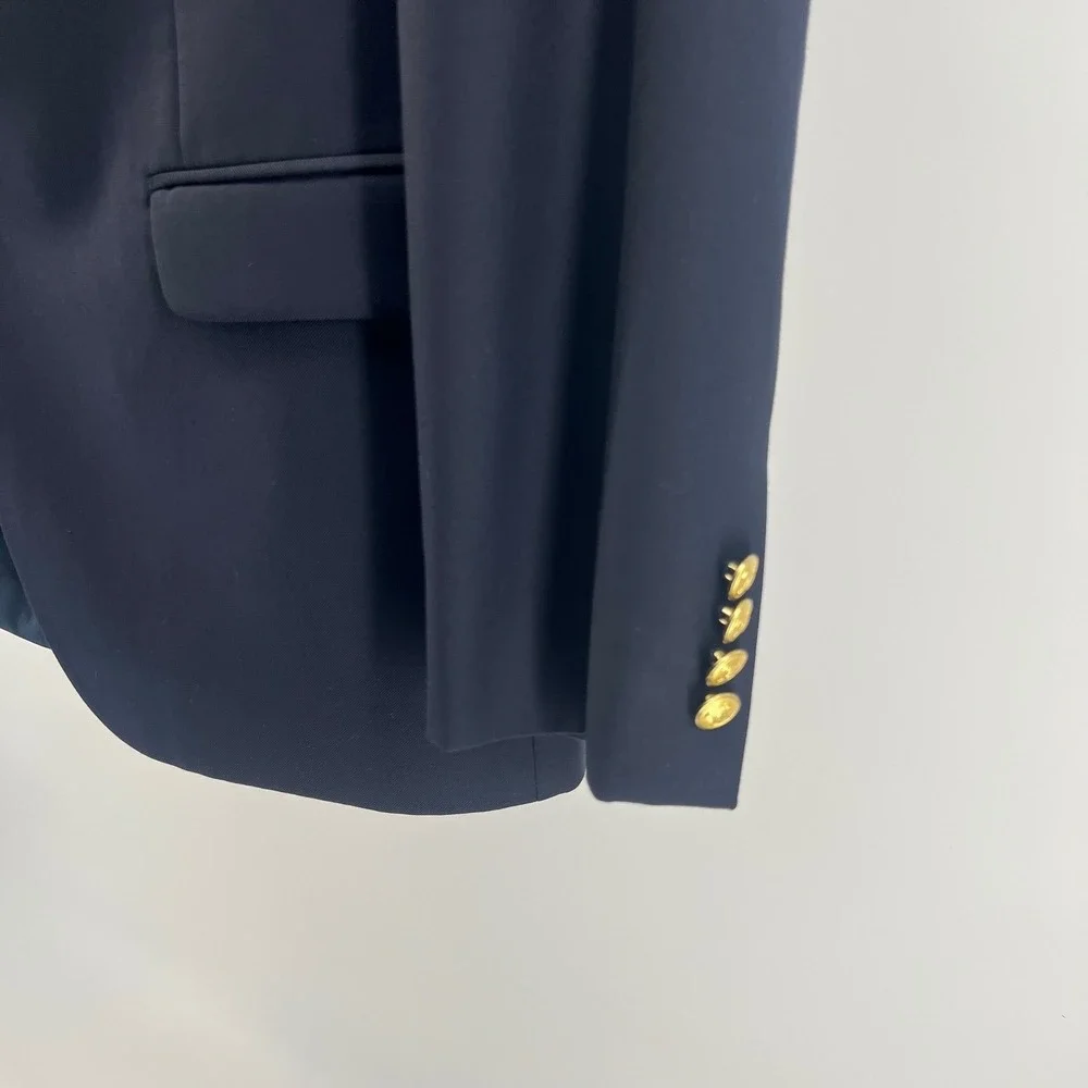 Lauren Ralph Lauren Blazer Men 40R Navy Blue Gold Button Wool Blend‎ Sport 0772